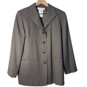 Jessica Holbrook Blazer 100% Wool Women 10 Gray.